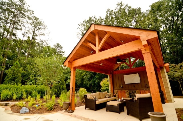 Cabana Outdoor Living Space - Traditional - Pool - Atlanta