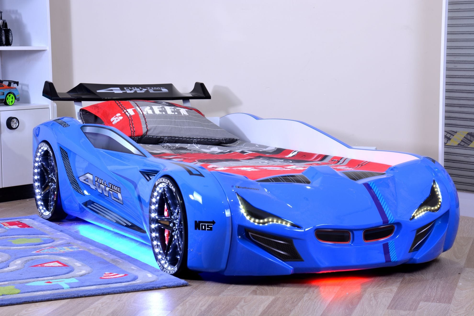 racing car bed with lights