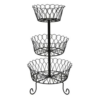 Carol Wright Gifts 3-Tier Wire Basket,Black,One Size Fits All