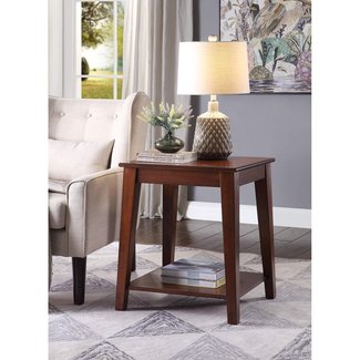Carter Side Table with USB Charging Station in Espresso ...
