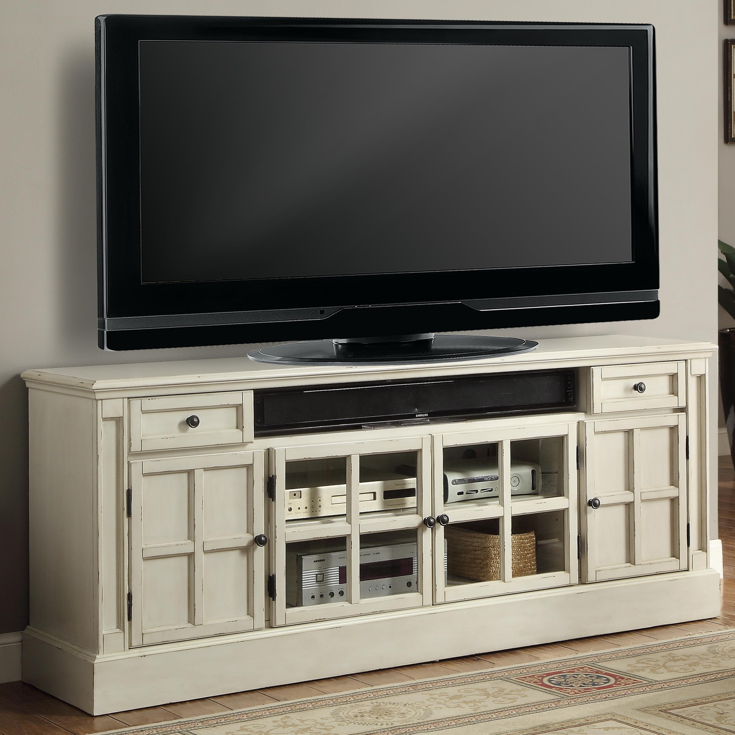 Charlotte 72 Inch TV Console with Power Center in Antique