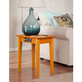 Charlton Home Oliver Side Table with Charging Station ...