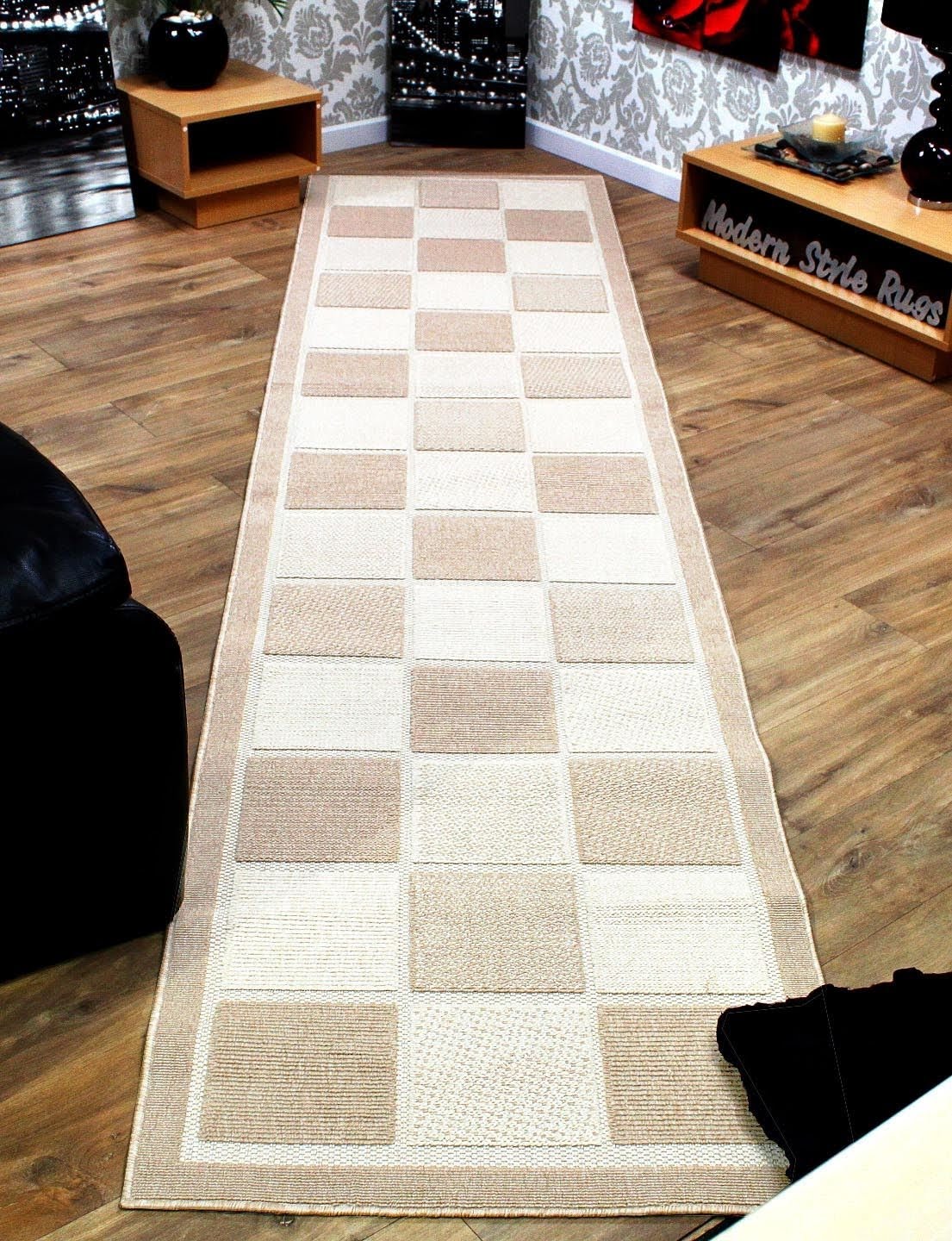 THICK CHEAP RUNNER HALLWAY PLAIN beige 836 CORRIDOR width 50-200 cm RUGS Carpets 