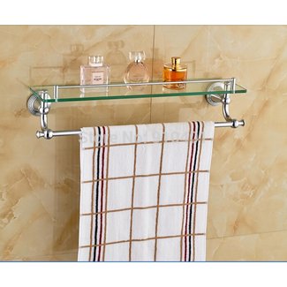 Chrome Polished Bathroom Glass Shelf Wall Mount Cosmetic ...