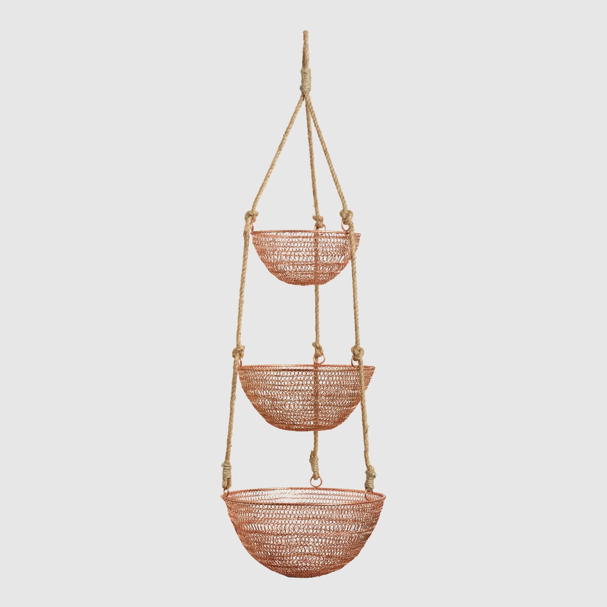 Copper and Rope 3-Tier Hanging Basket | World Market