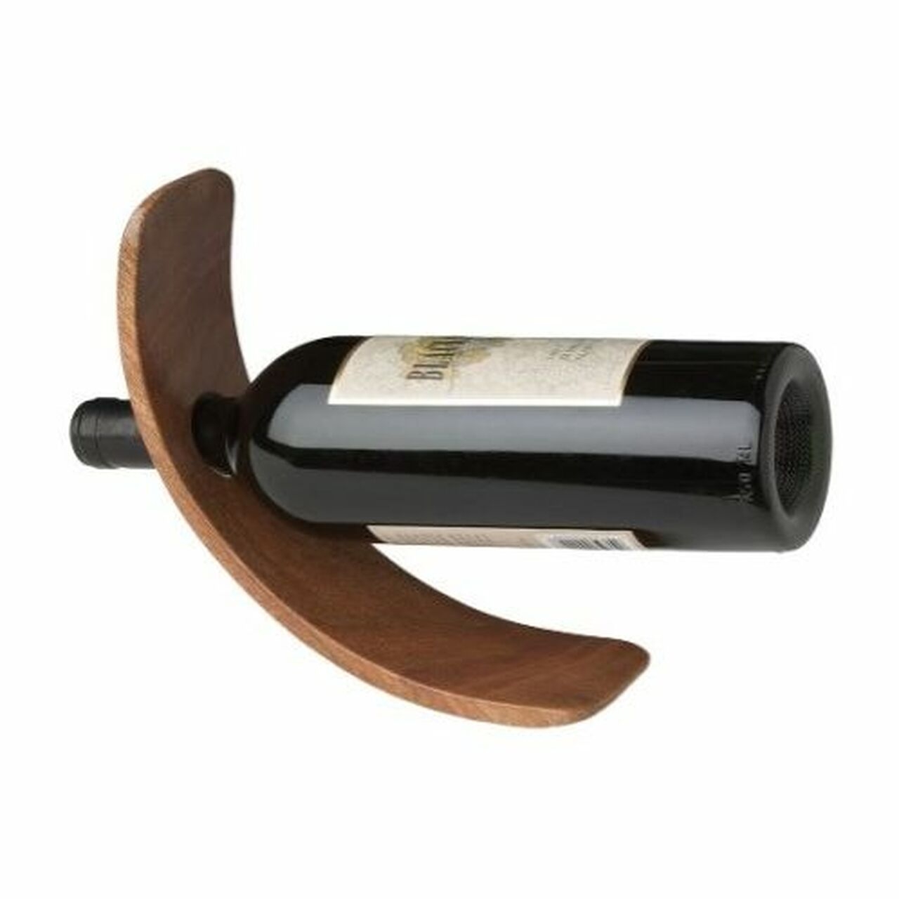 Curved Single Bottle Wood Stand - 9258