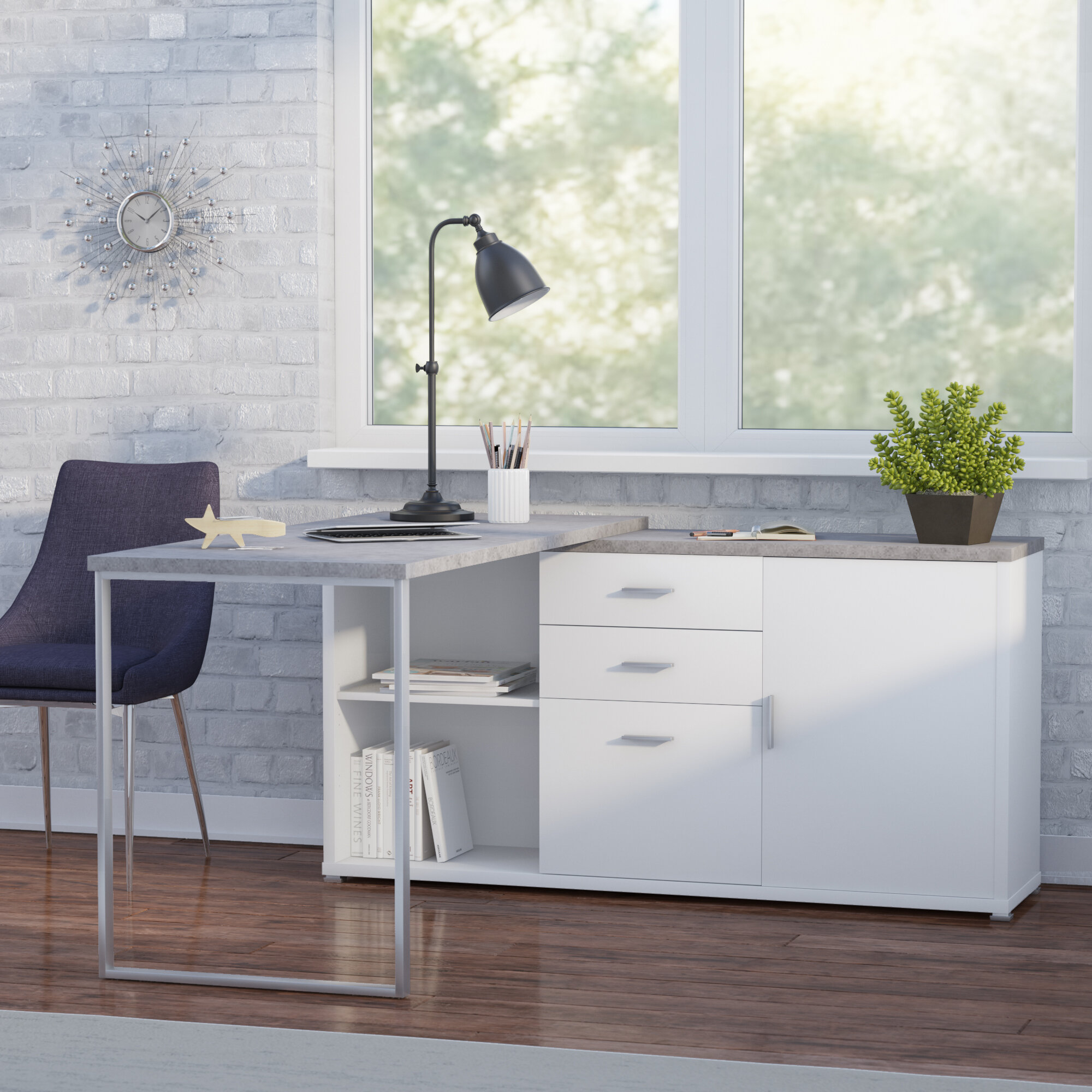 Dariell 3 Drawer L-Shape Corner Desk