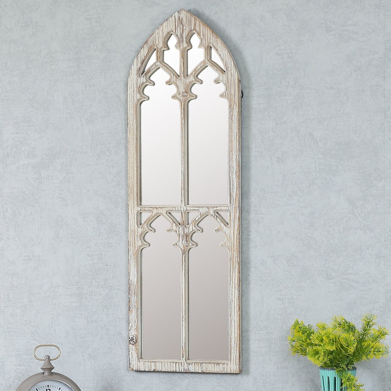 Davina Wood Cathedral Framed Country Wall Mirror