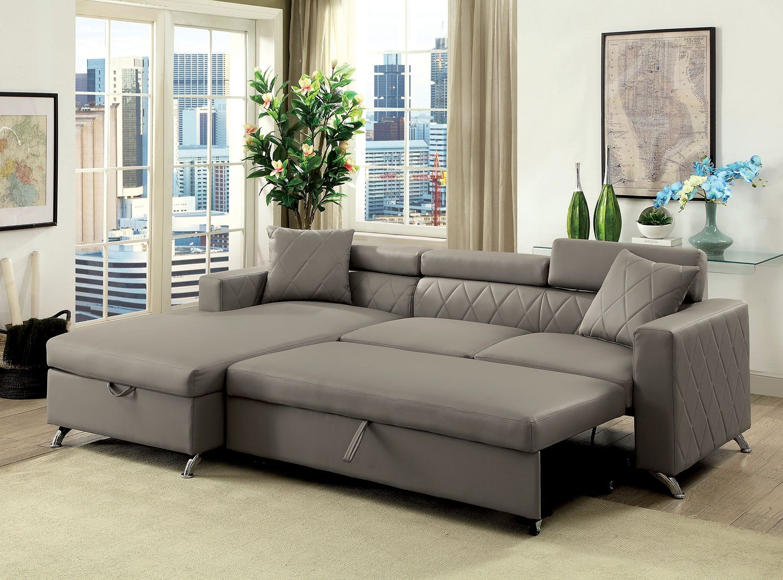 sofa with pull out bed underneath
