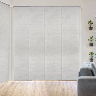 Deluxe Adjustable Sliding Room Darkening White/Gray Vertical Blind