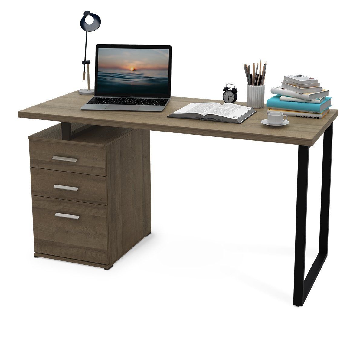 Small Desks With File Drawers Visualhunt, Small Corner Computer Desk With File Cabinet