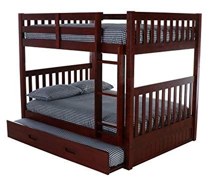 Discovery World Furniture Full Over Full Bunk Bed with Twin Trundle, Merlot