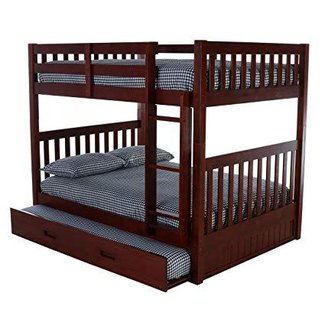 Discovery World Furniture Full Over Full Bunk Bed with Twin Trundle, Merlot
