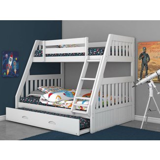 Discovery World Furniture Twin Over Full Bunk Bed with Trundle White
