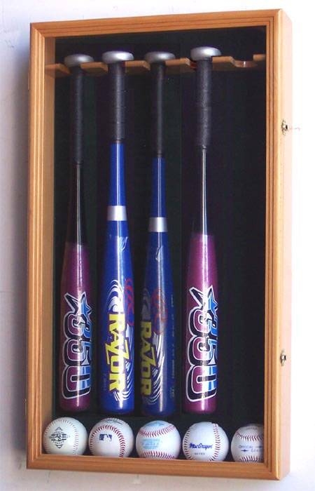 Display Cases - Baseball Bat - 5 T-ball Bats, Baseball