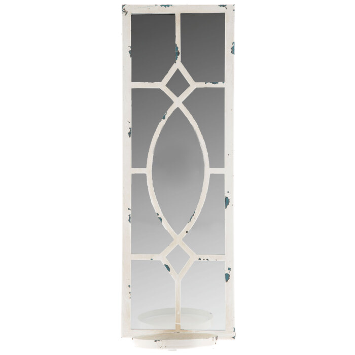 Distressed White Mirrored Wall Sconce | Hobby Lobby | 1001908