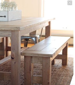 Farmhouse Table With Bench Visualhunt, Farm Table And Bench