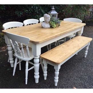 DIY Farmhouse Table and Bench - Honeybear Lane