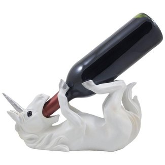 Drinking Magical Unicorn Wine Bottle Holder Display Stand Decorative Statue for Mythical Decor Bar or Counter Centerpieces As Fantasy Gifts for Wine Lovers