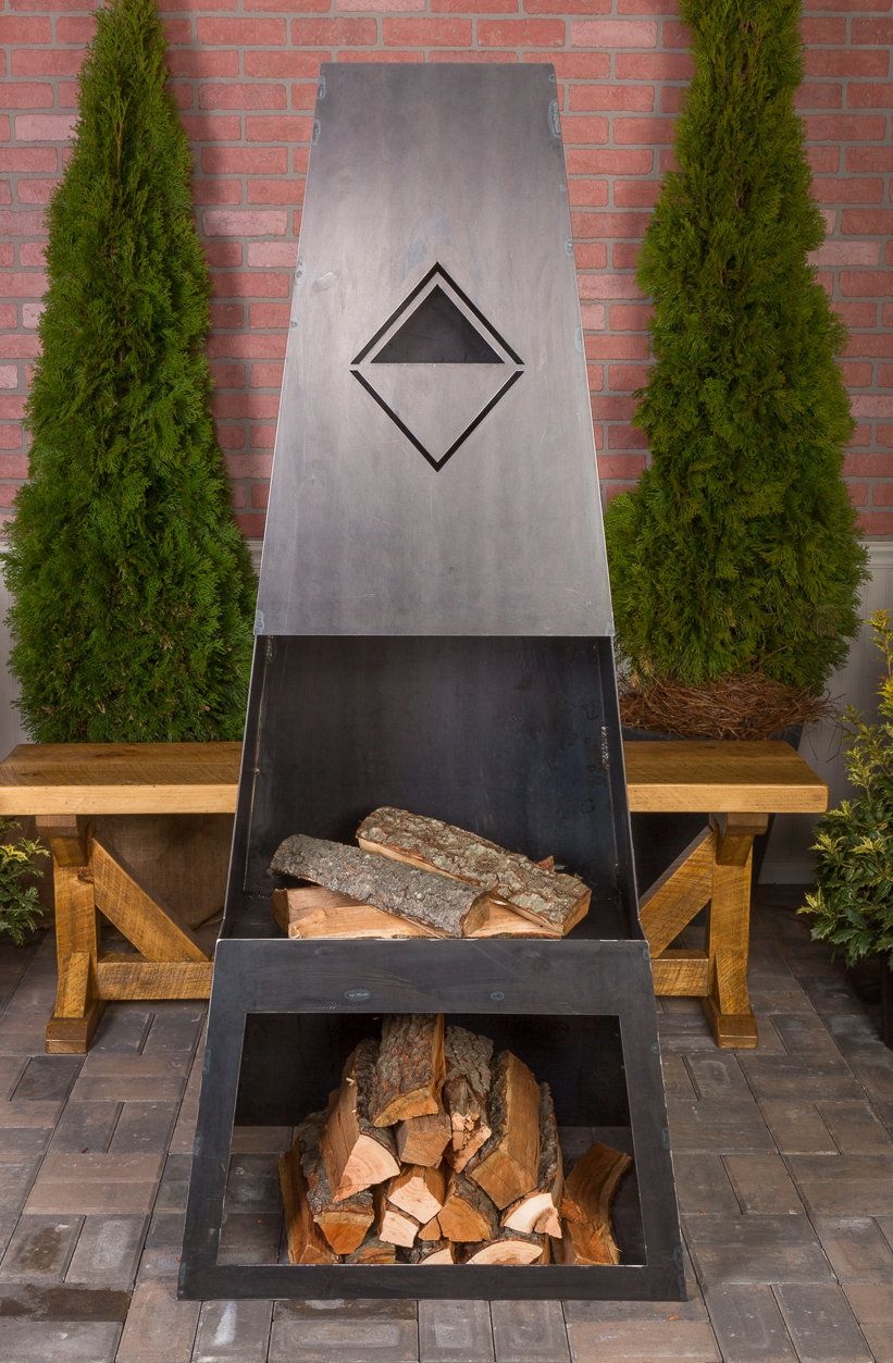 Ember Max Steel Wood Burning Outdoor fireplace
