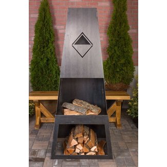 Ember Max Steel Wood Burning Outdoor fireplace