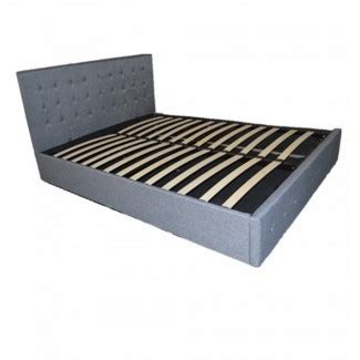 Fabric Gas Lift Storage Bed Frame Queen Dark Grey SB031