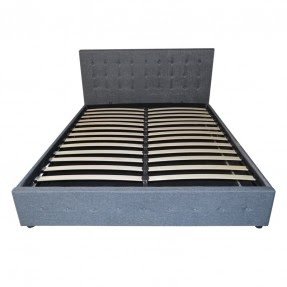 Fabric Gas Lift Storage Bed Frame Queen Dark Grey SB031