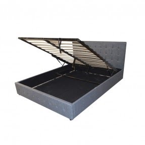 Fabric Gas Lift Storage Bed Frame Queen Dark Grey SB031