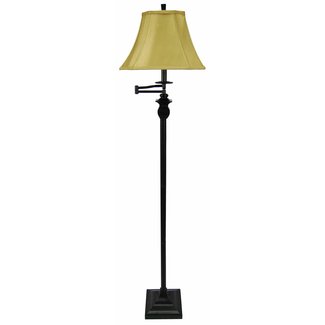 Fangio Lighting's #7616 65" Swing Arm Floor Lamp In Bronze