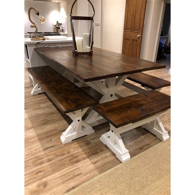 Farmhouse Table With Bench Visualhunt, Farmhouse Wooden Table And Bench