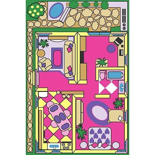 Fun Time Dollhouse Play Area Rug