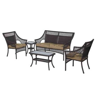 Garden Treasures Living 5-Piece Wicker Patio Set | Better ...