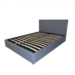 Gas Lift Storage Fabric Bed Frame Queen Dark Grey SB010