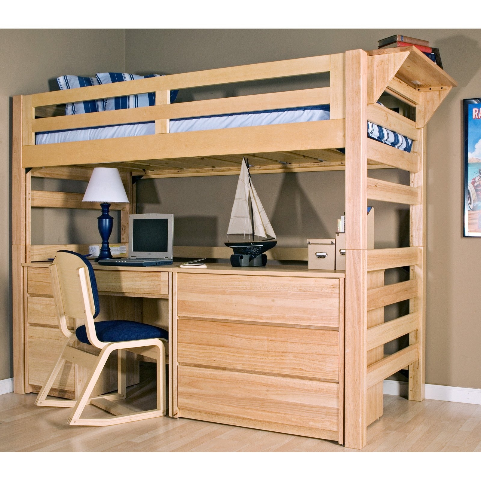 Twin XL Loft Bed with Desk