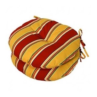 Greendale Home Fashions 18 in. Round Outdoor Bistro Chair Cushion (Set of 2)