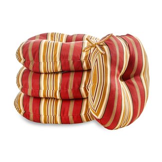 Greendale Home Fashions 18 in. Round Outdoor Bistro Chair Cushion - Striped - Set of 4