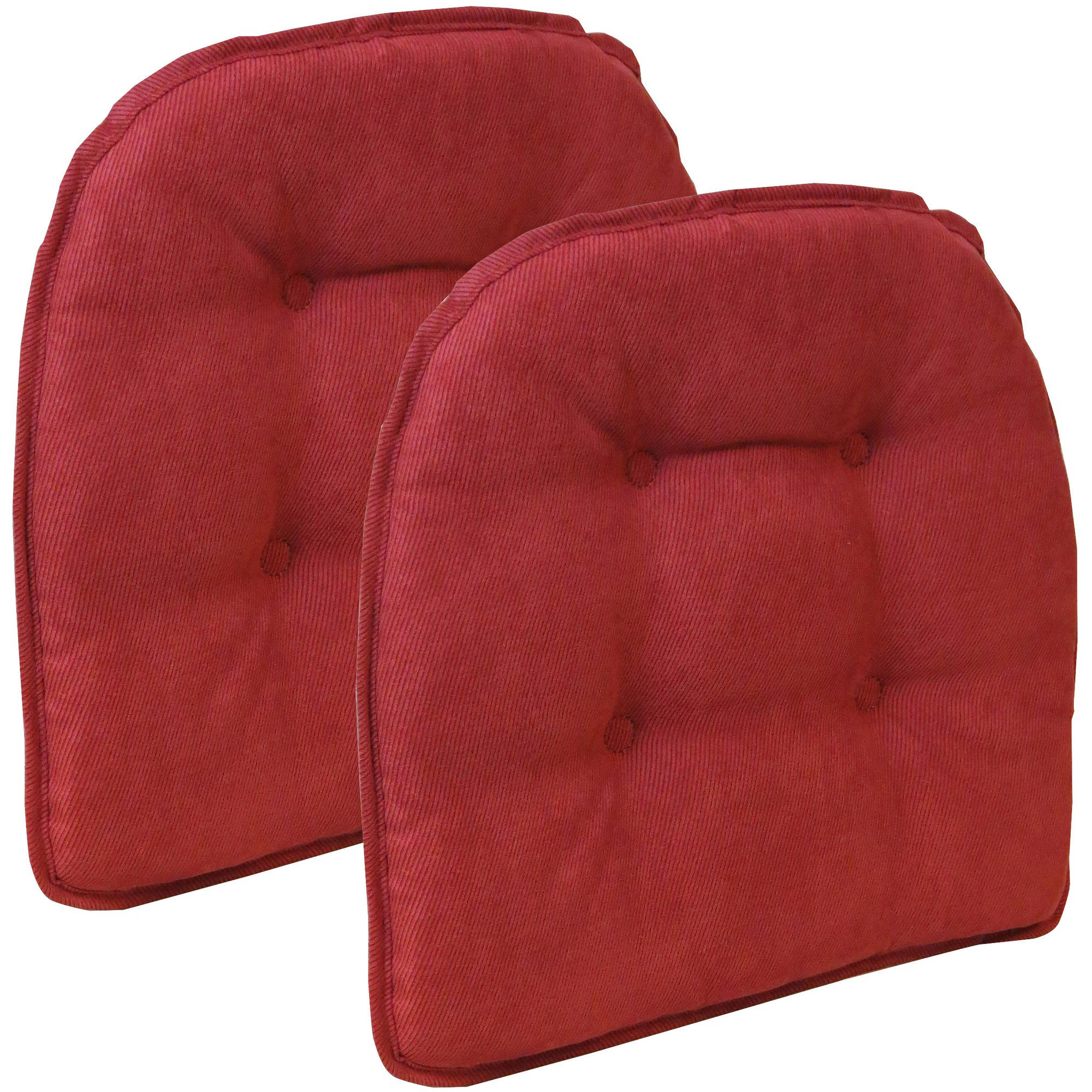 U-Shaped Memory Foam No Slip Back 16 x 17 Faux Leather Chair Pad Cushion 6  Pack - Brown