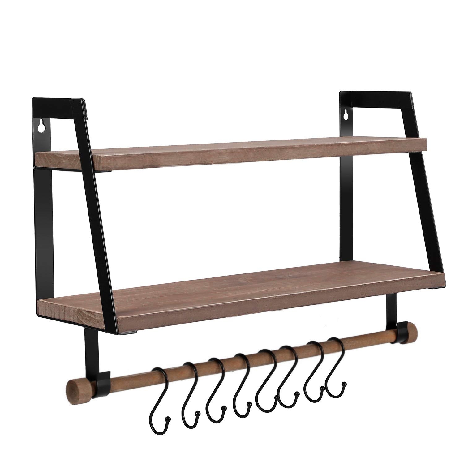 Large Enough to Fit Rolled Bath Towels in Black Solid Quality 3-Section 16 Inch Wall Mountable for Bathroom Storage Wallniture Wrought Iron Metal Towel Rack