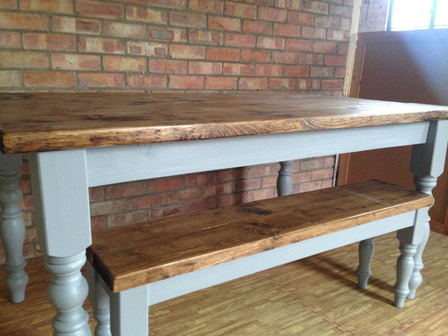 Handmade Farmhouse Dining Table with Bench