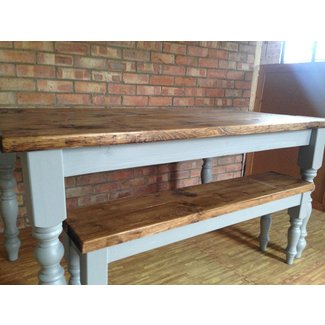 Handmade Farmhouse Dining Table with Bench