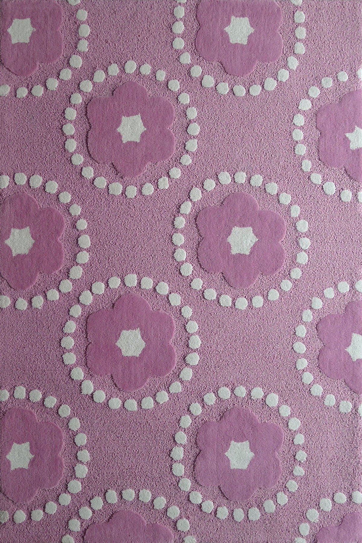 Hazeltine Hand-Tufted Pink/White Area Rug