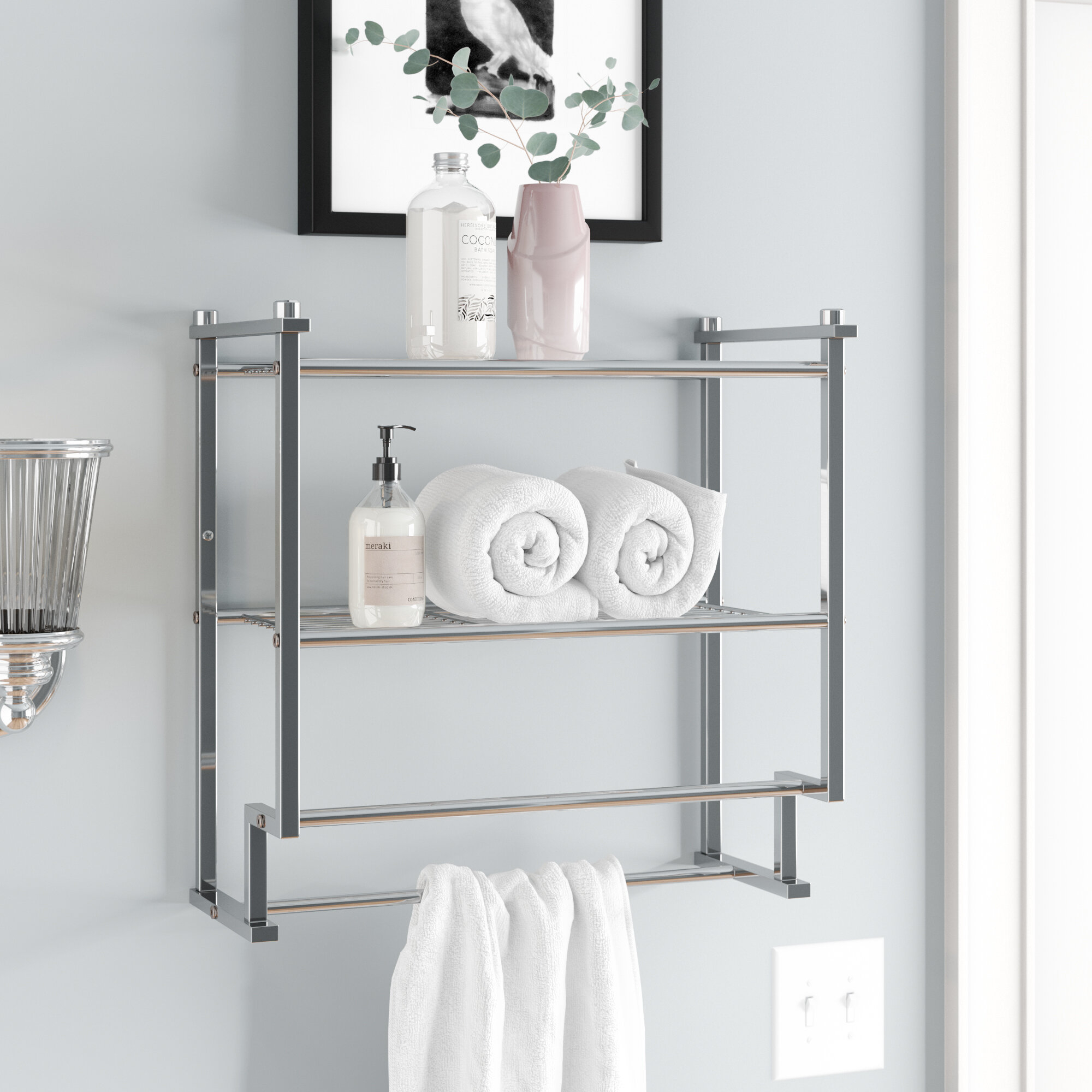 Bathroom Shelf With Towel Bar You Ll Love In 2021 Visualhunt