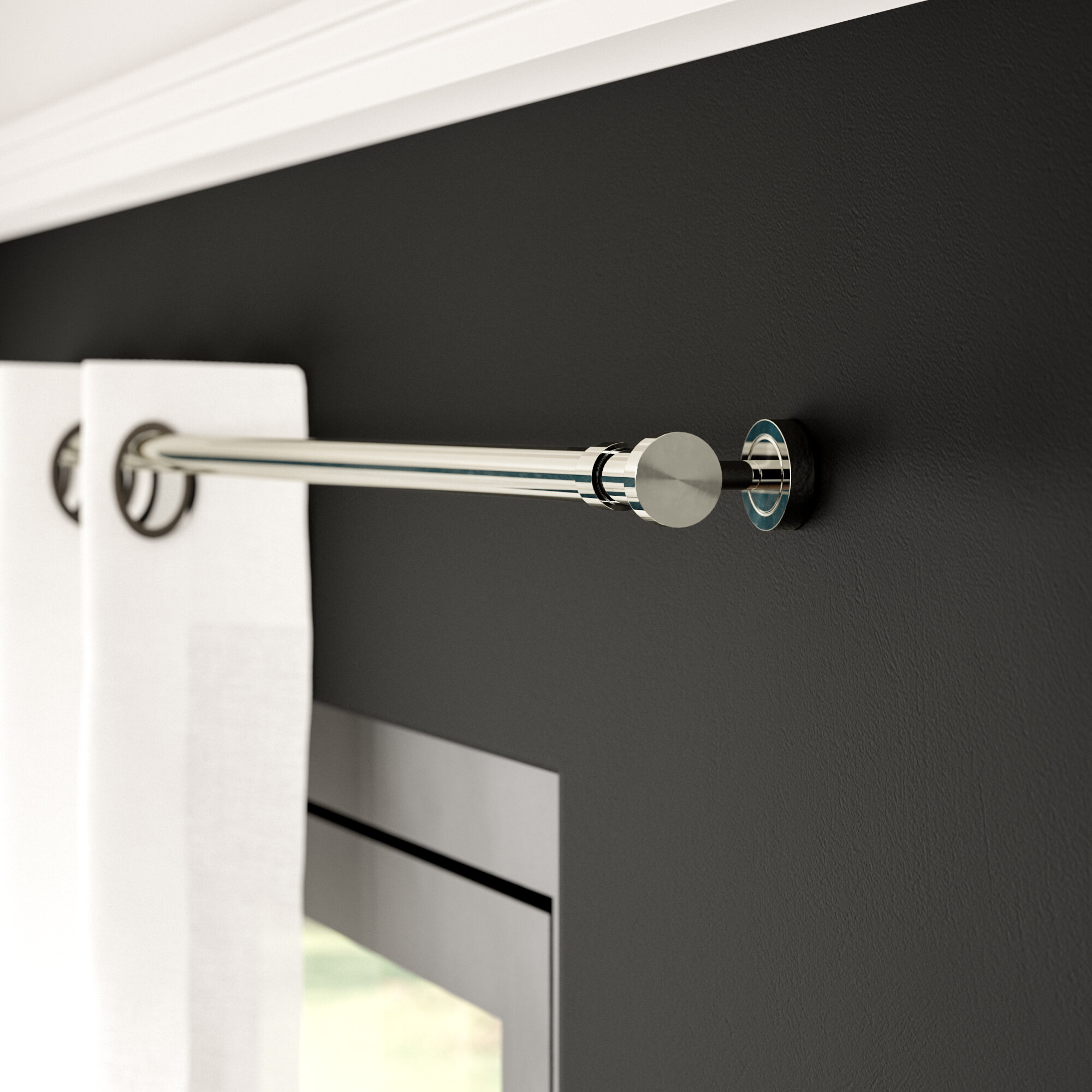 Highland Creek End Cap Decorative Single Curtain Rod