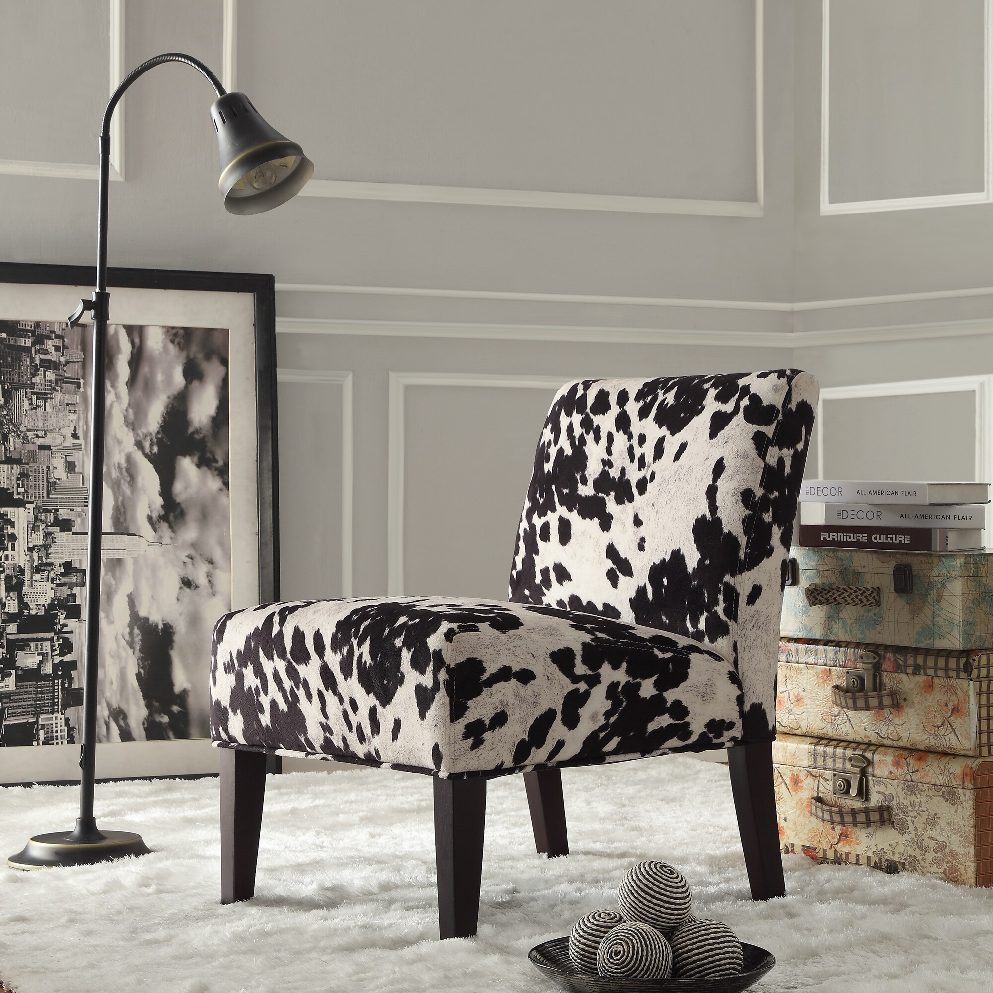 faux cowhide chair