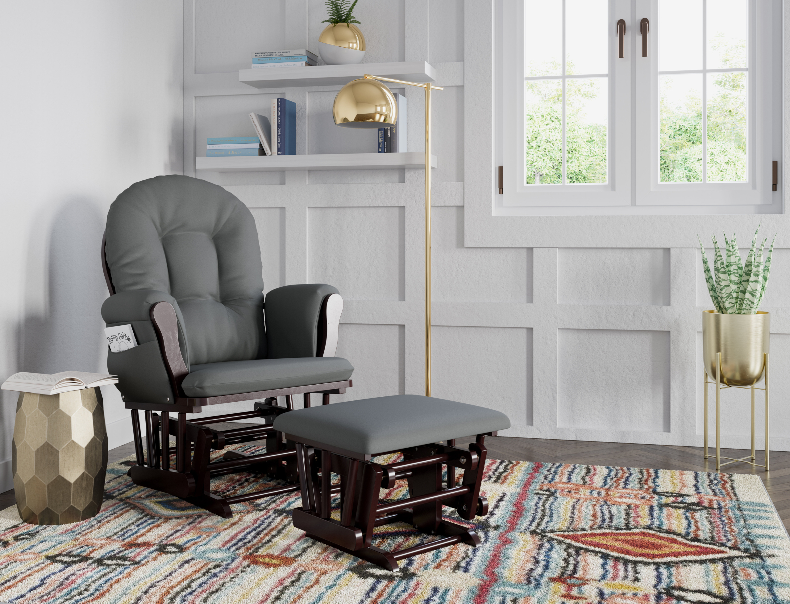 Hoop Glider and Ottoman