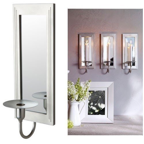 Wall Candle Holder With Mirror Off 55, Mirrored Candle Holders Wall