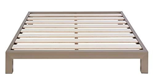 In Style Furnishing  Twin Aura Metal Platform Bed Champagne, Grey
