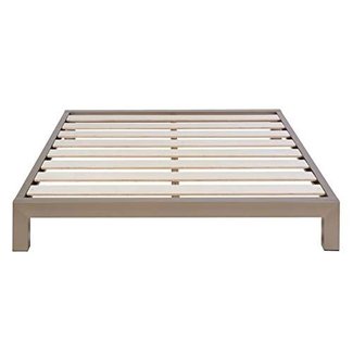 In Style Furnishing Twin Aura Metal Platform Bed Champagne, Grey