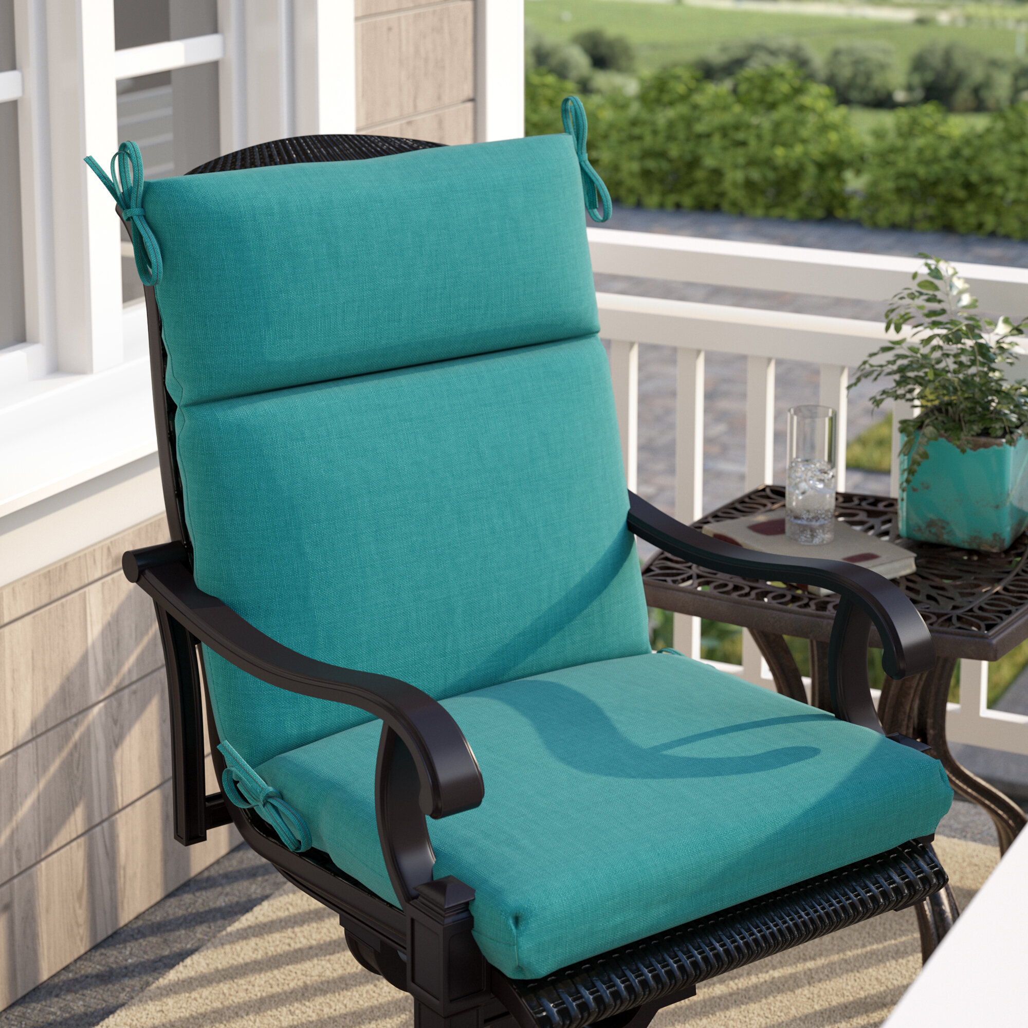 Highback Outdoor Chair Cushion Visualhunt, Tufted Outdoor High Back Patio Chair Cushion