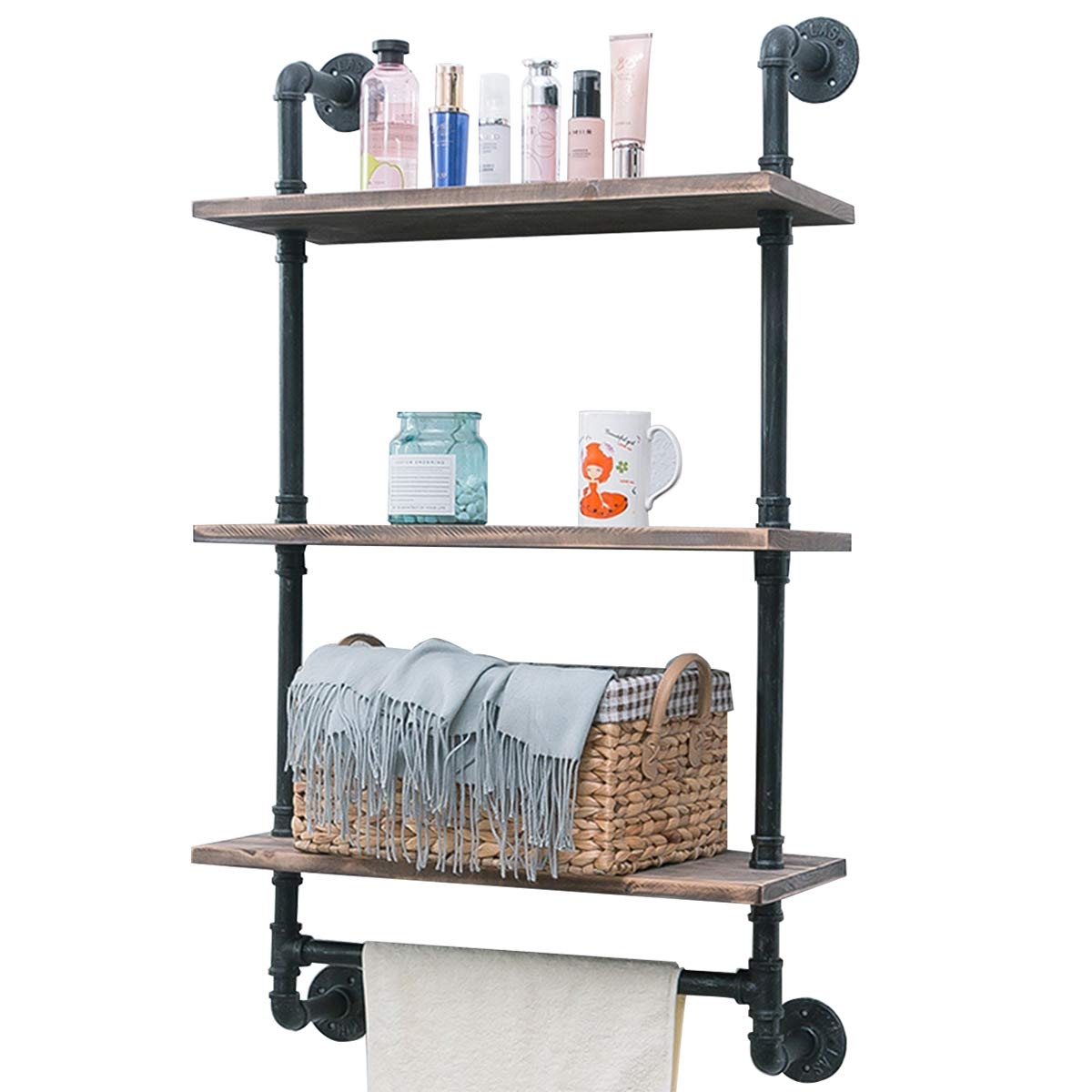 Bathroom Shelf With Towel Bar - VisualHunt